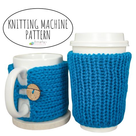 Knitting Machine Coffee Mug Cozy Pattern PDF Tutorial With - Etsy Mug Cozy Pattern, Coffee Mug Cozy, Knitting Machine Tutorial, Addi Knitting Machine, Addi Express, Circular Knitting Machine, Cozy Pattern, Easy Crochet Animals, Knitting Machine Projects