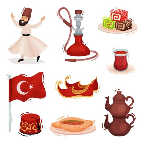 Turkish Symbols, Around The World Crafts For Kids, Flag Of Turkey, Turkey Culture, Symbols Illustration, Turkey Project, Turkey Flag, John William Godward, Pirate Treasure Maps