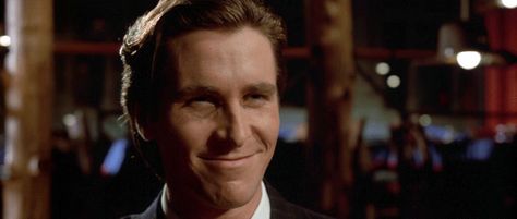 Patrick Bateman smirks Patrick Bateman, Gif