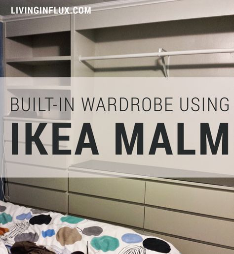 IKEA Hack: Built-In Wardrobe Using Malm Dressers - Living in Flux Malm Dresser Closet, Malm Billy Combination, Malm Wardrobe, Bedroom Ikea Malm, Commode Malm Ikea, Nordli Ikea, Walk In Closet Ikea, Ikea Wardrobe Hack, Ikea Closet Hack