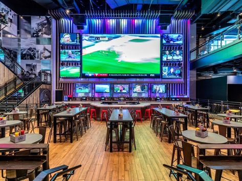 Margarita's Restaurant & Sport Bar, Here we also provide Sports Bar Service with Hand made Vodka & Beer and many more for reasonable rates at Guaynabo. Sports Bar Design, Bar Americano, American Sports Bar, Sport Bar Design, Sports Bar Decor, Sports Pub, Sport Bar, Sports Bars, Nightclub Design