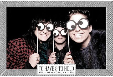 Funny DIY photo booth idea: Googly eyes! Forever a favorite. Never grow up, mmmK? Funny Photo Props, Funny Photo Booth, Wedding Reception Music, Mustache Party, Interracial Wedding, Photos Booth, Funny Wedding Photos, Vintage Wedding Photos, Diy Photo Booth