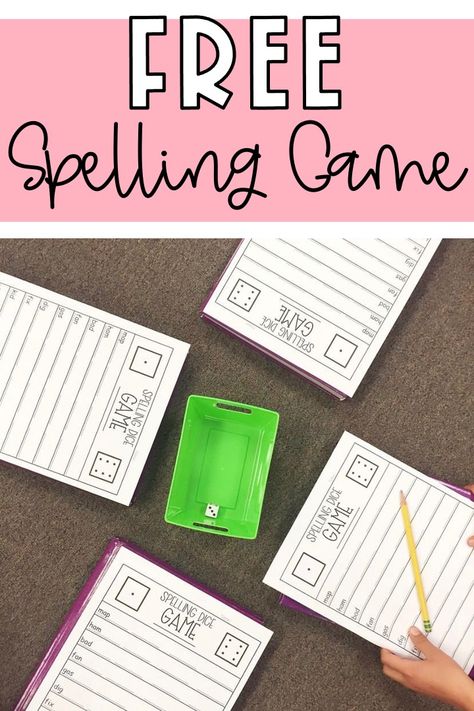 Free Spelling Game 1st Grade Reading Games Free, Spelling Stations 1st Grade, 2nd Grade Sight Words Activities, Games For Spelling Words, 3rd Grade Word Work Activities, Creative Ways To Practice Spelling Words, Spelling Test Practice Ideas, Spelling Movement Activities, 2nd Grade Reading Comprehension Games