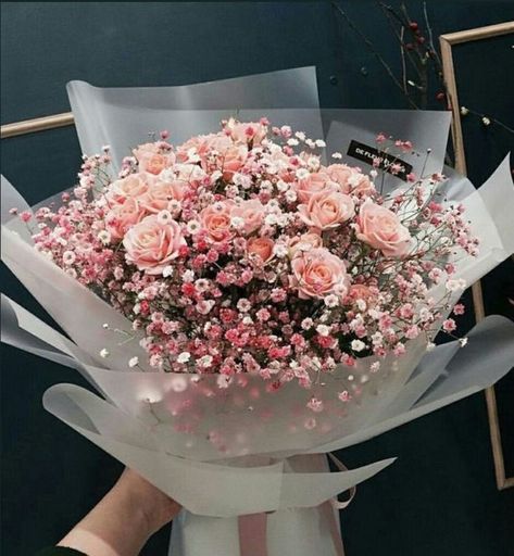 Pale pink spray roses, pink wax flower & million star baby’s breath. Pink Spray Roses Bouquet, Pale Pink Roses Bouquet, Pale Pink Flower Bouquet, Pink Rose Floral Arrangements, Baby Rose Bouquet, Pale Pink Spray Roses, Spray Rose Arrangement, Pink Baby’s Breath, Flower Bouquet Baby Breath