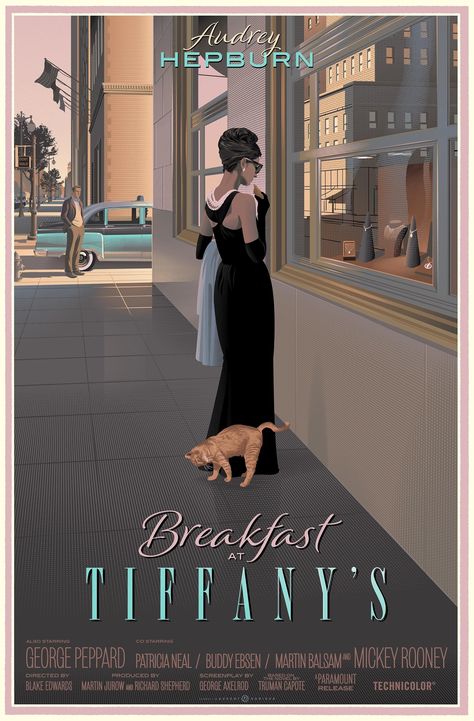 Breakfast At Tiffany's, Breakfast At Tiffany's Poster, Plakat Design Inspiration, Film Vintage, Audrey Hepburn Style, Hepburn Style, Movie Poster Wall, Poster Minimalist, Breakfast At Tiffanys
