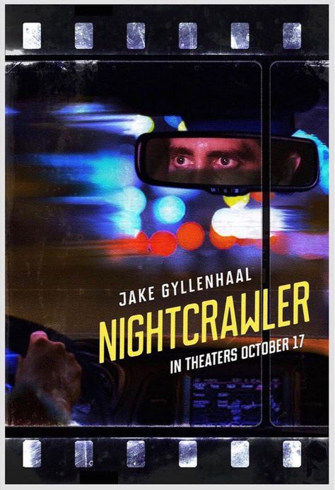 Nightcrawler Movie Poster, Unique Movie Posters, Movie Prints Aesthetic, Indie Film Poster, Nightcrawler Poster, Nightcrawler Movie, Film Posters Art, Noir Movie, Collage Book