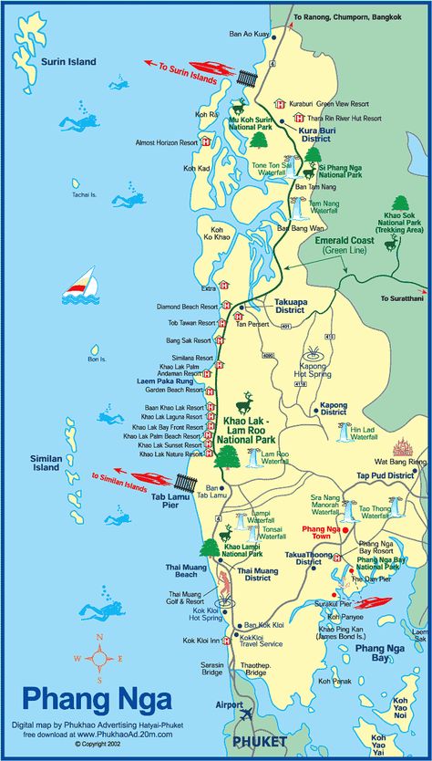 Map of Phang nga Thailand-Phang Nga map and hotels Phamg Nga Khao Lak Khoa Lak Thailand, Khao Lak Thailand, Ko Lanta, Thailand Map, Thailand Adventure, Photos Of, Thailand Travel Tips, Open Image, Thailand Holiday