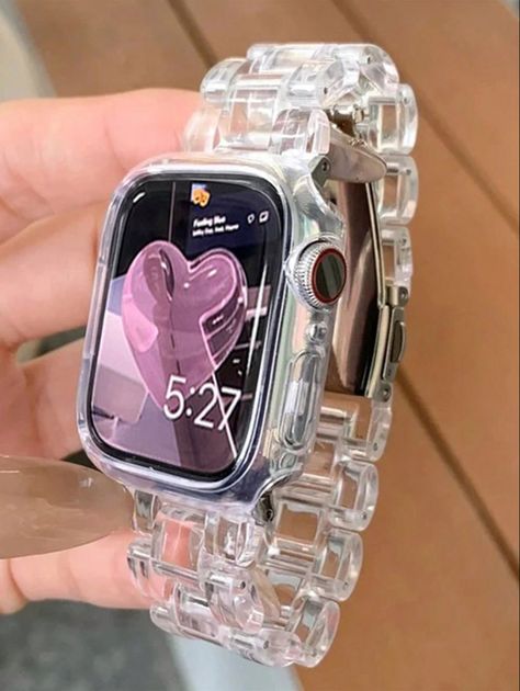 Clear band for apple watch Clear Apple Watch Band Aesthetic, Apple Watch Cover Cases, Clear Apple Watch Band, Cute Apple Watch Bands, Goals 2024, Random Products, Iphone Watch, Apple Watch Ultra, Iphone Obsession