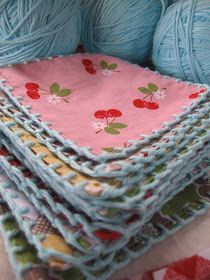 Sew Ins, Granny Square Quilt, Fabric Crochet, Crochet Granny Square, Crochet Quilt, Crochet Fabric, Crochet Borders, Crochet Square Patterns, Granny Square Crochet Pattern