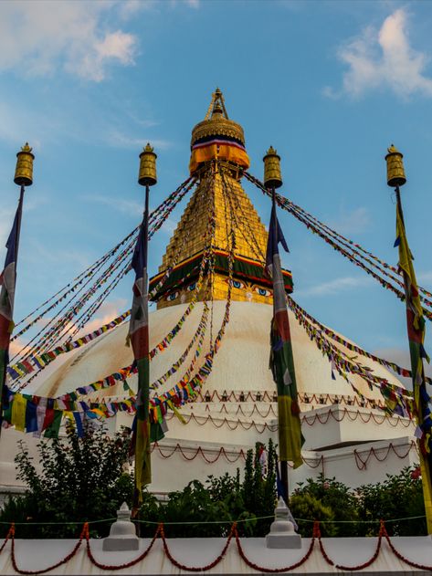 Boudhanath Stupa of Kathmandu is one of the sites listed in UNESCO Heritage. It is also known as a wish-fulfilling stupa. Make prayers in front of the stupa and have your wish fulfilled. #placetovisit #Nepal #Asia Tibetan Buddhism, Boudhanath Stupa, Wish Fulfilled, Study Philosophy, Sacred Sites, Buddhist Practices, Buddhist Philosophy, Buddhist Meditation, The Himalayas