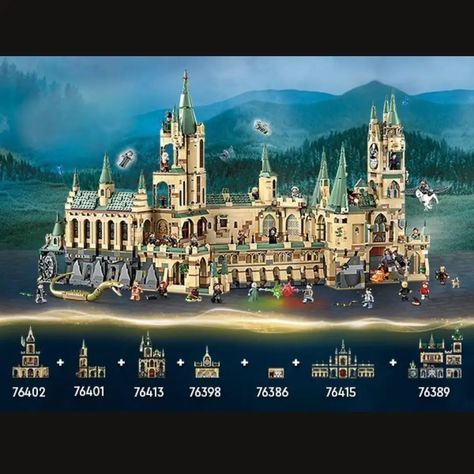 LEGO Harry Potter Minifigure Scale Hogwarts Castle Completion This Summer - The Brick Fan Harry Potter Themed Bedroom, Lego Display Ideas, Harry Hermione Ron, Harry Potter Castle, Harry Potter Lego Sets, Lego Hogwarts, Harry Potter Hogwarts Castle, Nerd Room, Harry Potter Room Decor