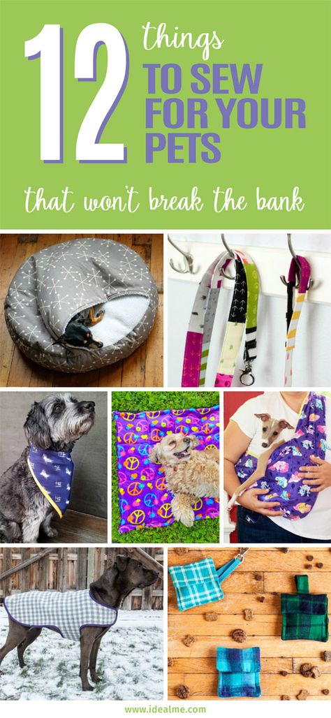 12 Things To Sew For Your Pets  Ideal Me Sewing Project For Dogs, Tela, Amigurumi Patterns, Easy Things To Sew For Dogs, Puppy Sewing Projects, Sewing For Pets Projects, Dog Products To Make And Sell, Sewing Dog Accessories, Dog Accessories To Sew