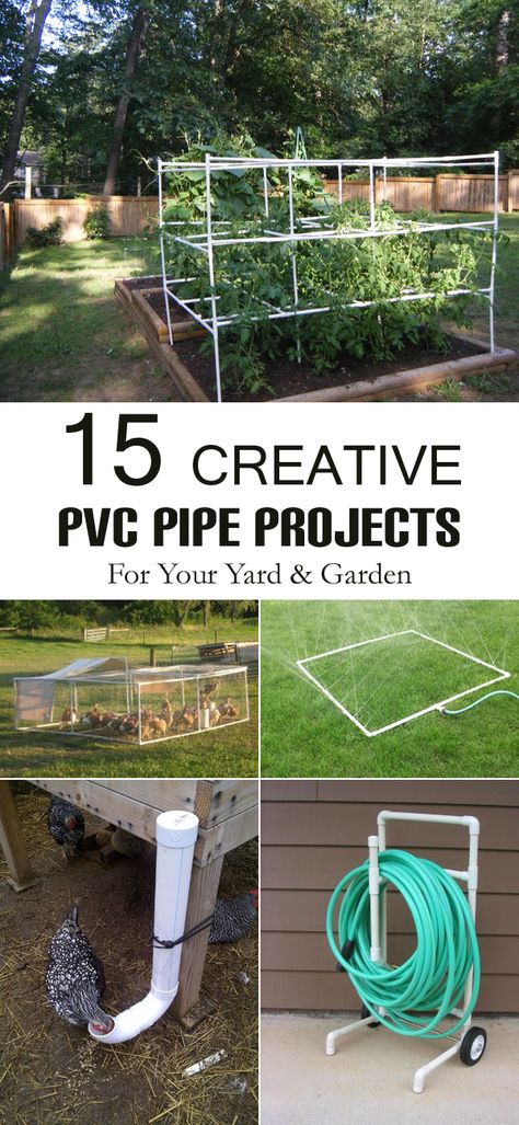 15 Creative PVC Pipe Projects For Your Yard and Garden - Be inspired to think about your next PVC projects. Pvc Pipe Crafts, Pvc Pipe Projects, Yard And Garden, Pvc Projects, Diy Garden Projects, Backyard Projects, Pvc Pipe, Garden Crafts, Lawn And Garden