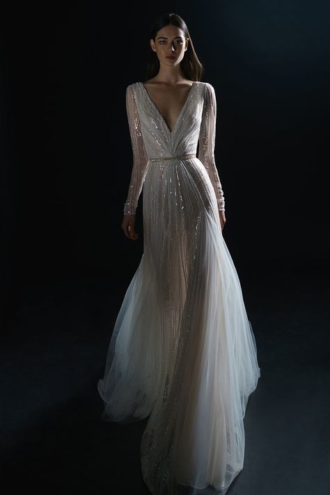 Inbal Dror Bridal, Inbal Dror Wedding Dresses, Deco Wedding Dress, Art Deco Wedding Dress, Inbal Dror, Wedding Dresses 2018, Beauty Dress, Bridal Fashion Week, Long Sleeve Wedding