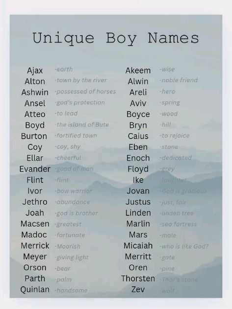 Unique Boy Names Creative, Elegant Boy Names, Male Names With Meaning, Boy Names Uncommon, Long Boy Names, Baby Boy Names With Meaning, Boy Name Ideas, Boy Names With Meaning, Boy Names Unique