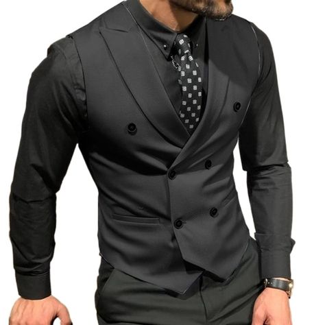 PRICES MAY VARY. serge Country as Labeled Button closure 【Specifications】 Men's suit vests are available in XS, S, M, L, XL, 2XL, 3XL, 4XL, 5XL. 【Double-Breasted, Notched Lapel, Slanted Hem】Men's formal vest is designed with notch lapels, slanted hem, which can be better matched with business or formal shirts or suits; it is double-breasted, with 4 buttons and two Decorative buckles for easy undoing or attaching of the vest. 【Slim Fit and Comfortable to Wear】The men's vest style is made of pract Men's Waistcoat, Male Coat, Mens Formal Vest, White Waistcoat, Business Vest, Wedding Waistcoats, Mens Vest Fashion, Mens Waistcoat, Double Breasted Waistcoat