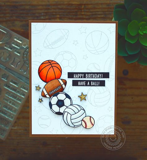 Handmade Sports Cards, Sports Birthday Cards For Men, Sports Cards Handmade, Sport Birthday Card, Sports Birthday Card, Sport Cards Ideas, Masculine Cards Handmade, Cards For Men, Sports Theme Birthday