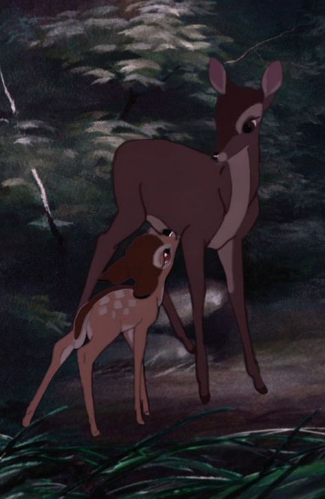 Bambi and his mom. I still cry like a baby every time I watch this. Old Disney, Disney Viejo, Disney Mignon, Bambi Disney, Images Disney, Disney Animals, Pinturas Disney, Arte Disney, Disney Aesthetic