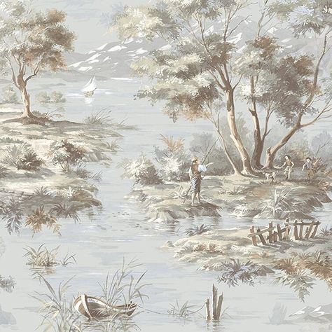 French Country Wallpaper, French Wallpaper, Water Tray, Toile Wallpaper, Wallpaper Project, Mural Design, Stunning Wallpapers, Laurel Foundry Modern Farmhouse, Vinyl Wallpaper