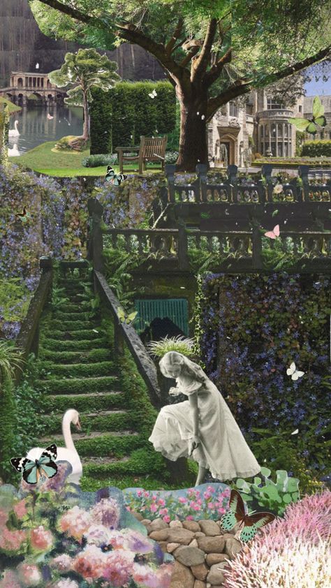 A secret garden escape ☘️ #garden #cottagecore #secret #castle #nature #vintage #antique #fantasy #flowers #floral Nature, Mythical Garden, Garden Theater, Garden Cottagecore, Ap Portfolio, Garden Escape, Moody Gardens, Enchanting Garden, Fantasy Flowers