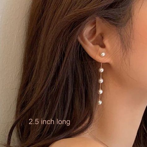 Korean Jewelry Earrings, Long Pearl Earrings, Formal Jewelry, Prom Accessories, Korean Jewelry, Pearl Earrings Wedding, Prom Earrings, Wedding Pendant, Prom Jewelry