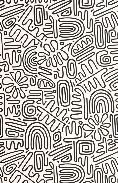 Sketchy Illustration Style, Stile Blair Waldorf, Monochrome Wallpaper, Nazca Lines, Plakat Design, Phone Wallpaper Patterns, Art Collage Wall, Graphic Patterns, Grafik Design