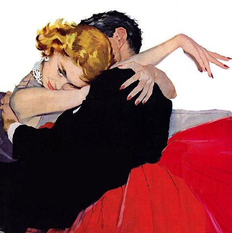 illustration by Andy Virgil for Good Housekeeping magazine March 1955 Good Housekeeping Magazine, Pulp Fiction Art, Affinity Photo, Romance Art, Vintage Romance, Pulp Art, Romantic Art, Good Housekeeping, Arte Pop