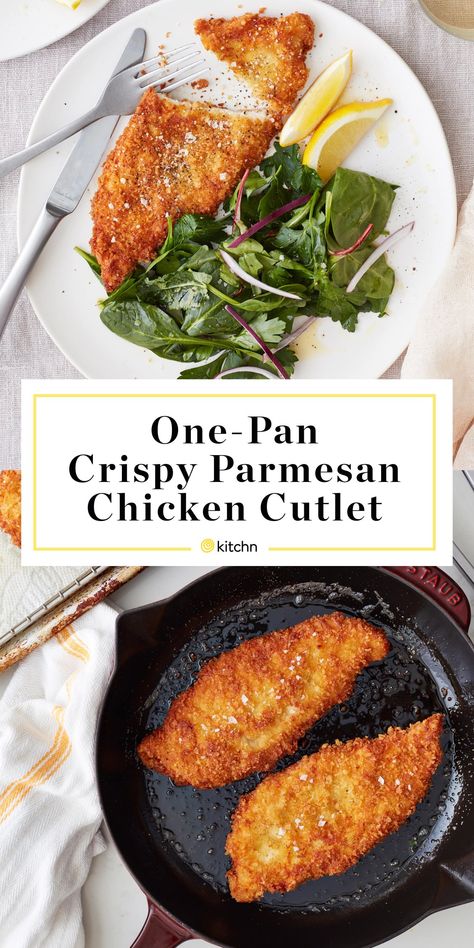 Crispy Parmesan Chicken Cutlets, Parmesan Crusted Chicken Cutlets, Recipe For Chicken Cutlets, Pan Fried Chicken Cutlets Recipe, Fried Chicken Cutlet Recipes, Italian Chicken Cutlet Recipes, Fried Chicken Parmesan Recipe, Chicken Cutlet Dinner Ideas, Parmesan Chicken Cutlets