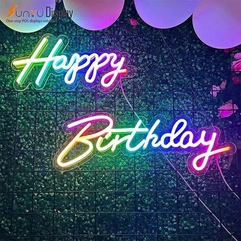 Happy Birthday Neon, Grad Party Decorations, Background Wallpaper For Photoshop, Light Sign, Led Neon Lighting, Neon Light Signs, Birthday Party Gift, Sign Lighting, Neon Art