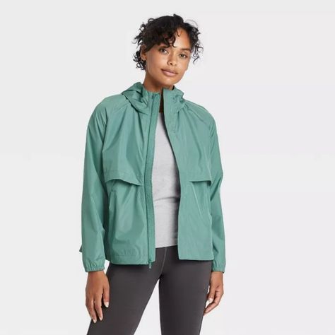 Women's Windbreaker Jacket Green XL Windbreaker Jacket Women, Women's Windbreaker, Womens Windbreaker, All In Motion, Rainy Weather, A Storm, Long Sleeves Jacket, Green Jacket, Windbreaker Jacket