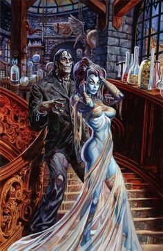 Bride Frankenstein: Poster by Dan Brereton Horror Comics, Dan Brereton, Frankenstein Art, Arte Occulta, Horror Artwork, Art Manga, Classic Monsters, Bride Of Frankenstein, Pulp Art