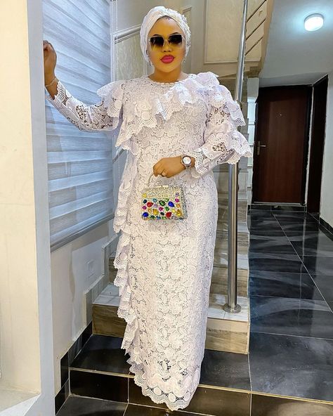 Aladukeh shared a photo on Instagram: “Have A Blessed Week Fam!❤️ Stand Out This Coming Sallah, Shop Our Ileya Collection😍😍😍 Price: N40000…” • See 4,586 photos and videos on their profile. Cord Lace Styles, Corded Lace Dress, Nigerian Lace Styles Dress, Nigerian Lace Styles, To Start A Conversation, African Lace Styles, Beautiful Lace Dresses, Long African Dresses, Lace Gown Styles