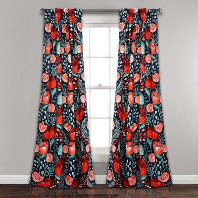 Poppy Garden, Tab Curtains, Curtain Room, Floral Room, Lush Decor, Red Rooms, Floral Curtains, Garden Windows, Thermal Curtains