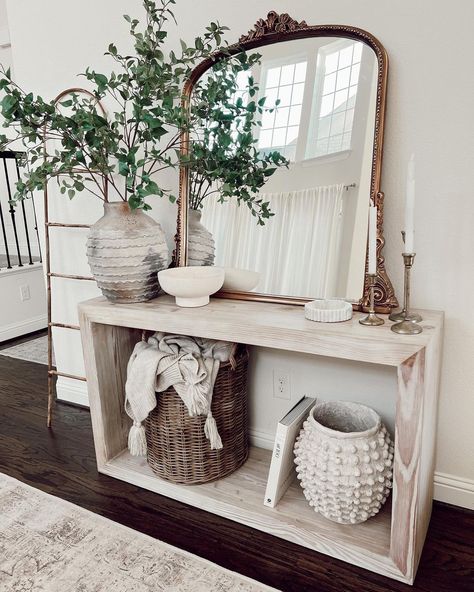 All Posts • Instagram Entry Console Table Decor, Console Table Decor Ideas, Entrance Table Decor, Console Table Decor, Table Decorating Ideas, Entryway Decor Small, Entry Console Table, Entryway Table Decor, Console Table Decorating