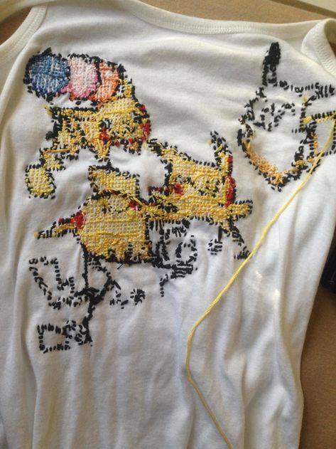 HOW TO: Cross Stitch Shirts - Album on Imgur Pikachu Cross Stitch Pattern, Pikachu Cross Stitch, Stitch Shirts, Diy Clothes Tutorial, Pokemon Cross Stitch Patterns, Pokemon Cross Stitch, Cross Shirt, Cross Stitch Beginner, Stitch Clothes