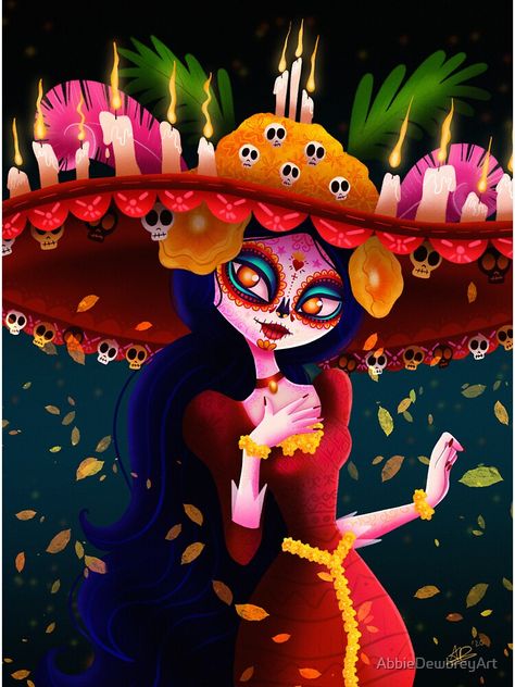 "La Muerte - The Book of Life " Sticker by AbbieDewbreyArt | Redbubble Book Of Life Costume La Muerte, Maria Book Of Life Fanart, La Muerte Book Of Life Fanart, The Book Of Life La Muerte, The Book Of Life Wallpaper, Book Of Life Drawings, Book Of Life Characters, Book Of Life Art, The Book Of Life Fanart