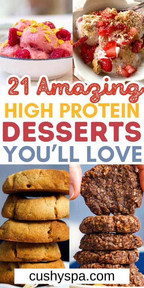 Discover the ultimate guilt-free indulgence with our high protein recipes for dessert! From decadent chocolate treats to fruity delights, explore the best desserts ever that double as healthy dessert ideas packed with protein. High Protein Gluten Free Dessert, Snack Ideas Protein, Snack With Protein, Healthy Protein Sweets, Sweet Protein Recipes, High Protein Coffee Cake, High Protein Low Calorie Recipes Dessert, High Protein Keto Dessert, High Protein Low Carb Sweet Snacks