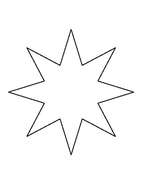 Eight point star pattern. Use the printable outline for crafts, creating stencils, scrapbooking, and more. Free PDF template to download and print at http://patternuniverse.com/download/eight-point-star-pattern/ Star Template Printable, Doodle Template, Eight Point Star, Draw Zentangle, Printable Shapes, Star Coloring Pages, Star Template, Shape Templates, Tangle Doodle