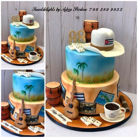 Puerto Rican Birthday Cake, Cuban Cake Theme, Puerto Rico Cake, Cuban Cake, Cuban Party Theme, Havana Nights Party Theme, Havana Nights Theme, Cuban Party, Havana Nights Party