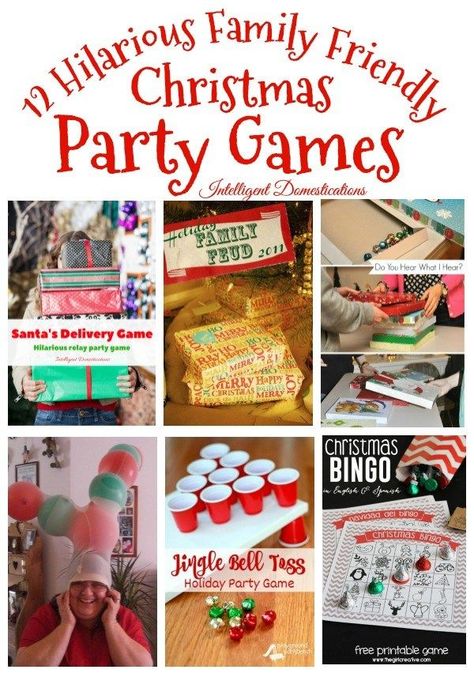 12 Hilarious Christmas Party Games Ideas. Family Friendly Christmas Party Games. #Christmas #FamilyGames Natal, Family Friendly Christmas Party, Teenage Party Games, Christmas Eve Games, Xmas Party Games, Fun Christmas Party Ideas, Christmas Gift Games, Christmas Party Activities, Xmas Games