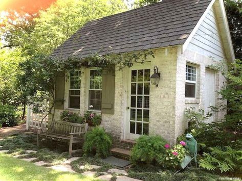 What is French Country Style? | The Difference Between French Country, English Cottage, & Farmhouse Style - MY CHIC OBSESSION Small Coastal Cottage Interiors, Dröm Hus Planer, Cottage Garden Sheds, Rural Property, Home Designs Exterior, Small Cottage Homes, Tiny Cottage, Casa Exterior, Backyard Sheds