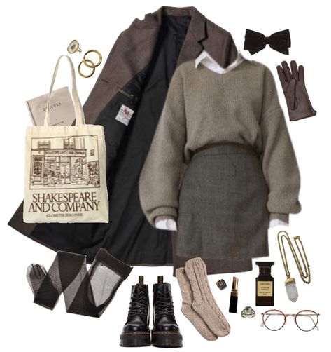 Dark Acedemia Woman Outfits, Dress Outfits Dark Academia, Gray Academia Aesthetic Outfit, Grey Academia Aesthetic Outfit, Dark Academia Outfit Grunge, Polyvore Dark Academia, Dark Academia Outfit Formal, Professional Dark Academia Outfit, Dark Academia Outfit Polyvore