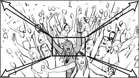 Concert Reference Drawing, Concert Illustration Crowd, Concert Illustration Art, How To Draw Crowds Of People, Crowd Reference Drawing, Concert Drawing Illustration, Crowd Drawing Reference, Crowd Animation, Crowd Of People Drawing