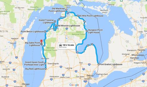See Some Of Michigan's Most Historic And Scenic Lighthouses On This Road Trip Michigan Lighthouses Map, Lighthouse Road Trip, Manistee National Forest, Michigan Lighthouses, Ludington State Park, Usa Places, Famous Lighthouses, Michigan Adventures, Best Road Trips