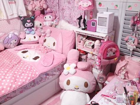 ʚ rin ɞ ―🍡 on Twitter: "can my room pls look like this creds: vo1dchan on tumblr… " Sanrio Room, Kawaii Room Ideas, Stationery Cute, Squishies Kawaii, Tas Mini, Kawaii Bedroom, Hello Kitty Rooms, Mode Kawaii, Charmmy Kitty