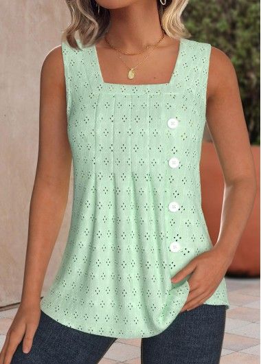Square Neck Tank Top, Fancy Frocks, Womens Trendy Tops, Green Square, Trendy Tops For Women, Trendy Fashion Tops, Shop Tops, Lovely Tops, Stylish Tops