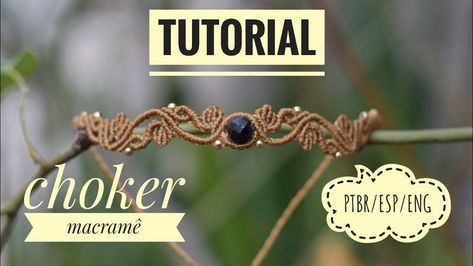 Macramé Necklace, Diy Choker, Collar Macrame, Tutorial Macramé, Macrame Colar, Macrame Bracelet Diy, Micro Macramé, Macrame Earrings, Macrame Knots