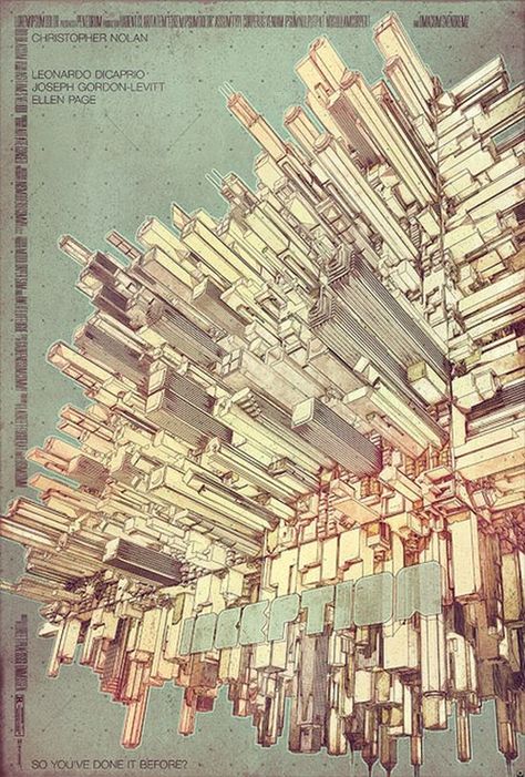 Inception (2010) - Inception Poster, Art Geek, Plakat Design, Movie Posters Design, Geek Art, Creative Poster Design, Movie Posters Minimalist, Alternative Movie Posters, Movie Poster Art