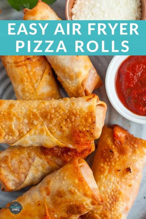 Air Fryer Pizza Rolls, Air Fryer Pizza, Homemade Pizza Rolls, Cooks Air Fryer, Air Fried Food, Air Fryer Oven Recipes, Air Fyer Recipes, Air Fry Recipes, Air Frier Recipes