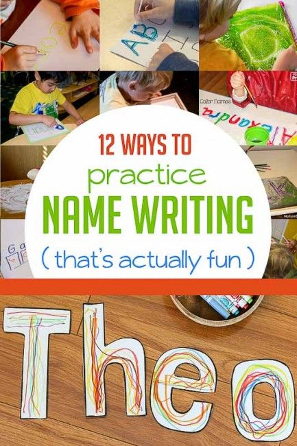 12 fun ways to practice name writing for preschooler -- that will actually have them interested in trying to write it! Practice Name Writing, Name Writing Activities, Name Writing Practice, Preschool Names, Name Activities, Preschool Writing, Preschool Literacy, Learning To Write, Writing Center